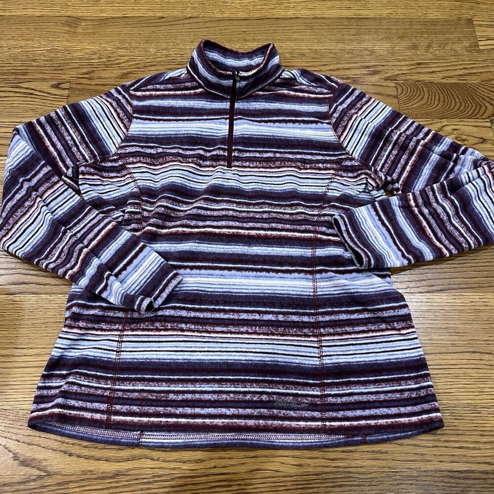 Eddie Bauer Fleece Jacket Ladies Size Large Outdoor Quarter‎ Zip Women